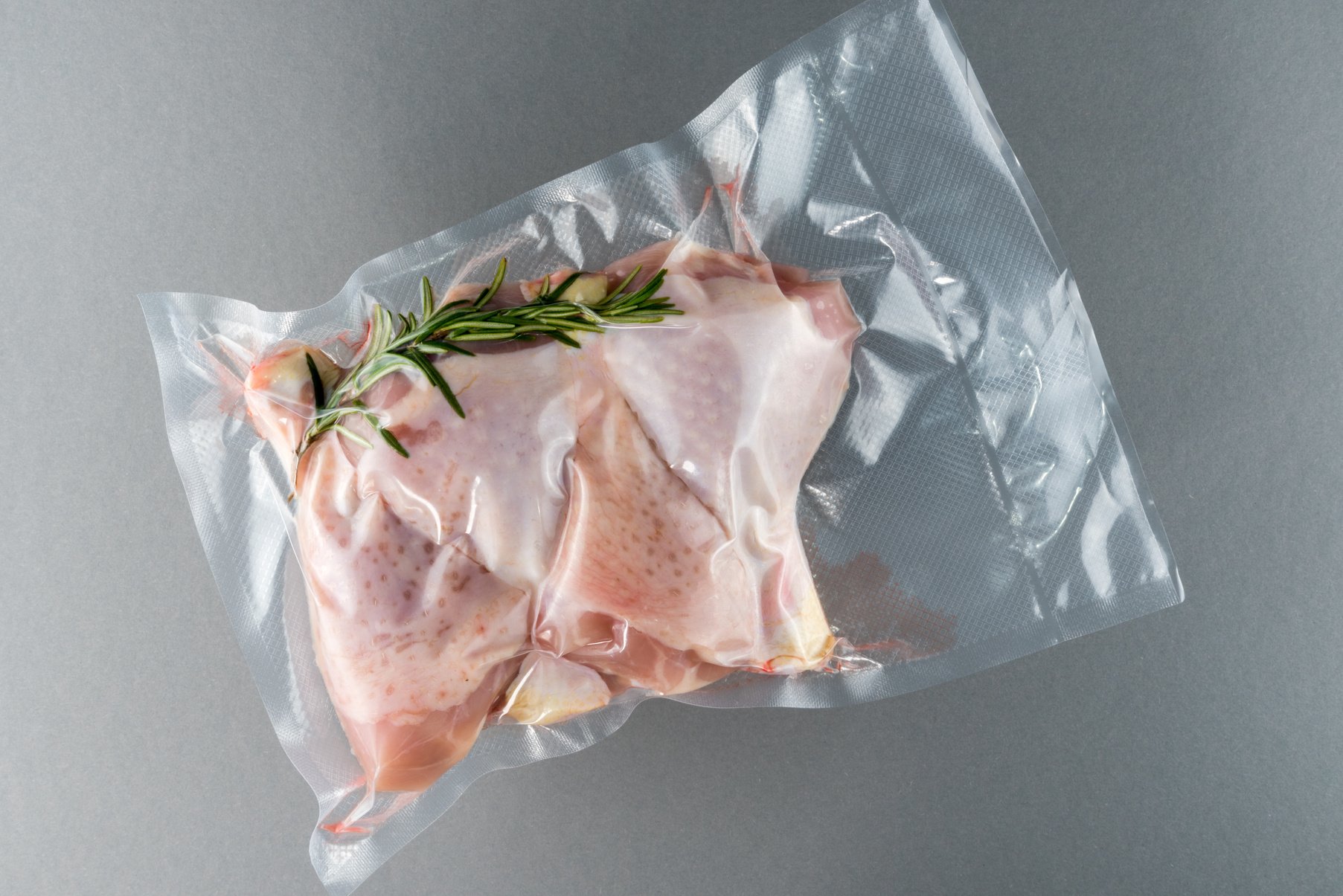 Chicken thighs vacuum packed sealed